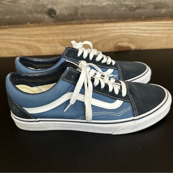 Vans Old Skool Navy Blue White Skate Men’s 10 Lace Up School Shoes Worn Once - Picture 4 of 10